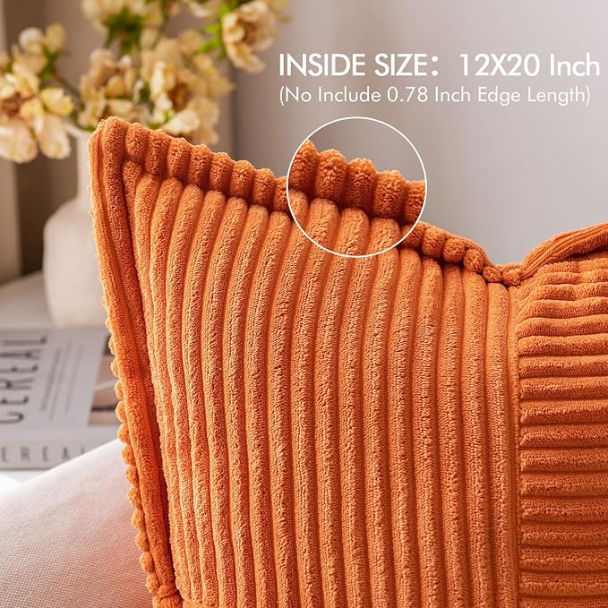 MIULEE Orange Decorative Lumbar Throw Pillow Covers - Image 2