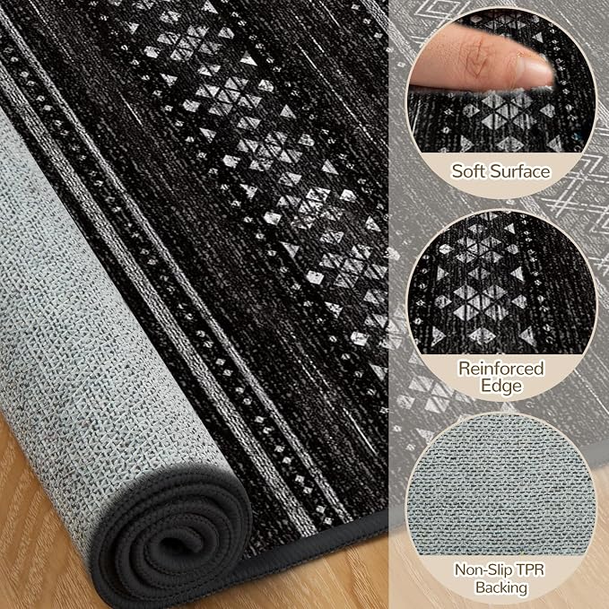 BESTSWEETIE 9x12 Area Rugs for Living Room Washable Moroccan Farmhouse Neutral - Image 4