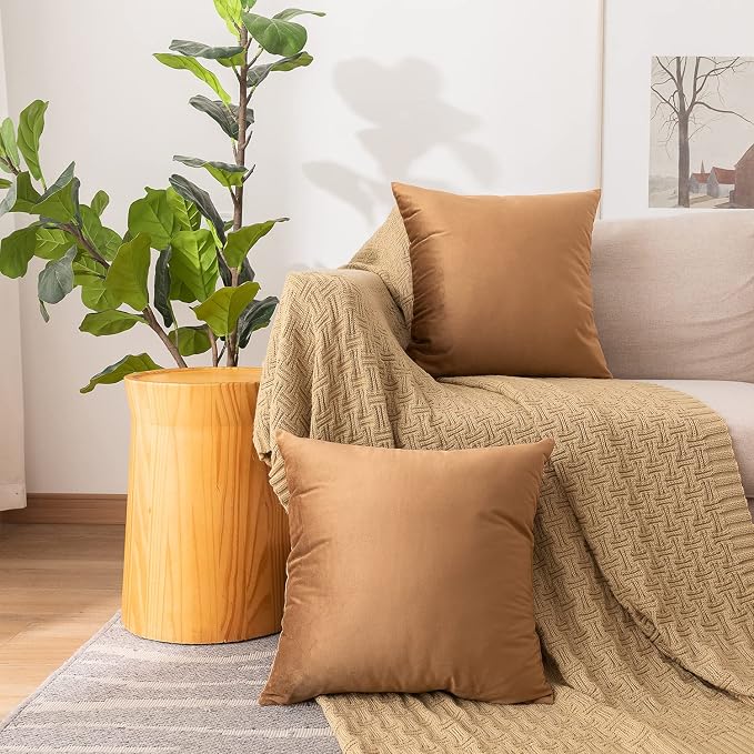 NiNi ALL Decorative Throw Pillow Covers Pack of 2, Velvet Cushion Case - Image 2