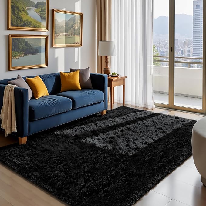 Fluffy Rug Shaggy Area Rug, Small Bedside Rug, Soft Fluffy Shaggy Entryway by Yongyangjuxi