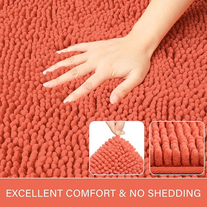 LOCHAS Luxury Bathroom Rug Shaggy Bath Mat 24 x 60 Inch, Washable Non Slip Bath - Image 4