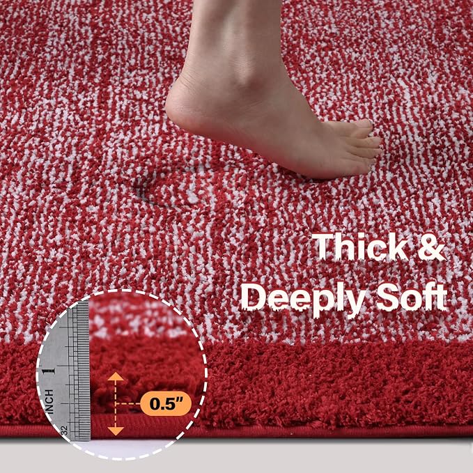 Bathroom Rugs 30x20 Non Slip Washable, Soft Absorbent Quick Dry Mats - Image 4