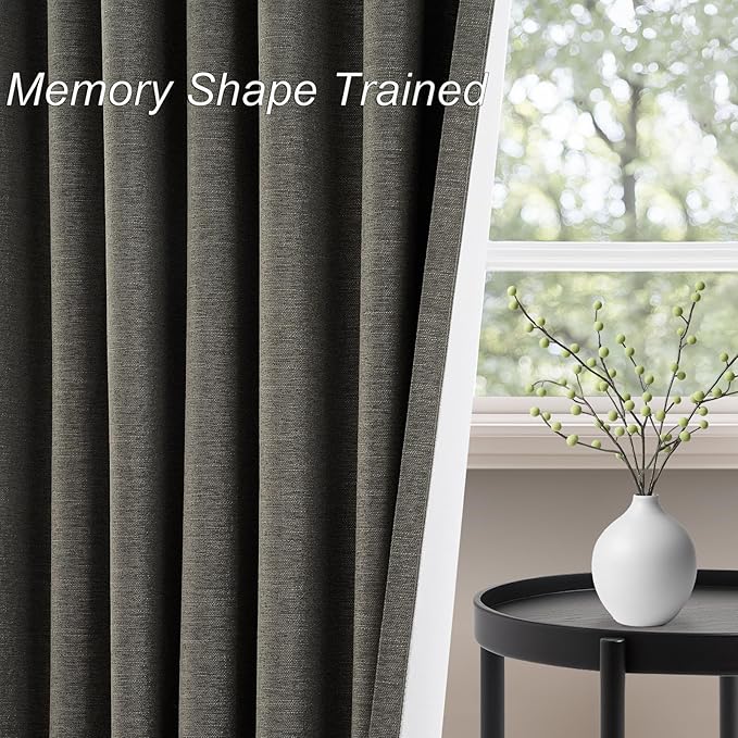 102 Inch Long Charcoal Gray Blackout Curtains - Image 5