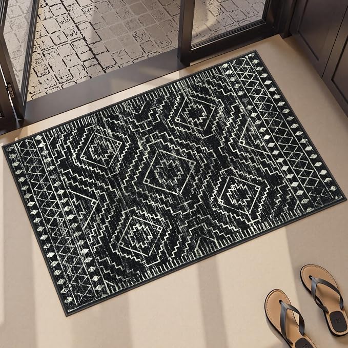Wonnitar Moroccan Bathroom Rug, Washable 2x3 Small Bath Mat, Boho Tribal Soft - Image 5