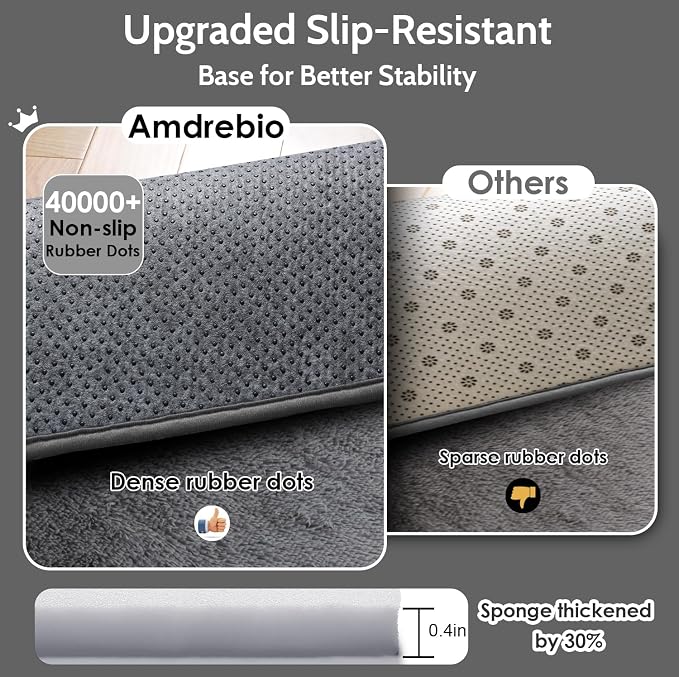 Amdrebio Grey Area Rugs for Bedroom Living Room, Fluffy Fuzzy Modern Rugs for - Image 5