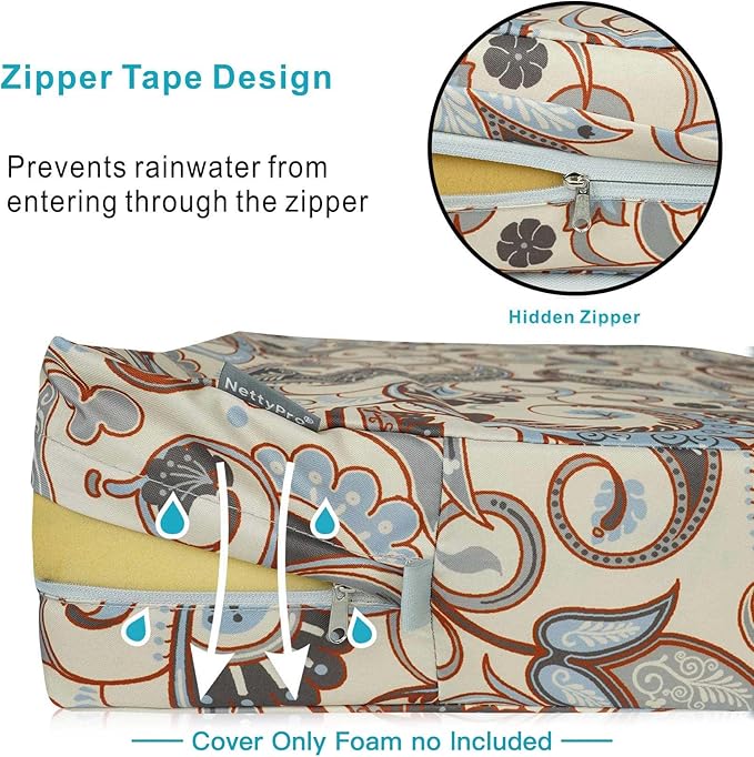 NettyPro Outdoor Patio Bench Swing Cushion Cover Replacement Water Resistant UV - Image 3