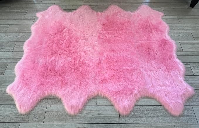 Free Shape Luxury Soft Fluffy Shag Area Rug Octo 8 Pelts 6'x8', 180x240 cm by LAMBZYRUGS