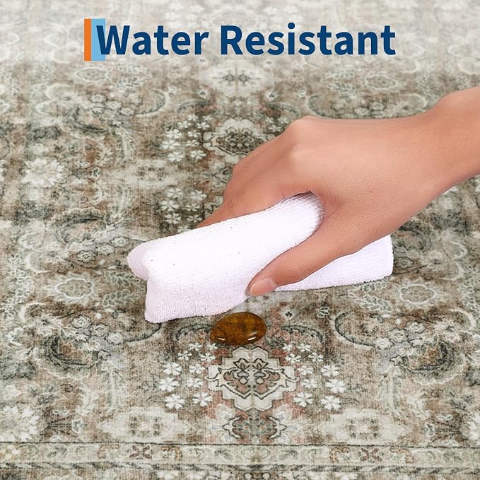 GarveeHome Runner Rug 2x6 Washable Vintage Floral Bathroom Rugs, Non Slip Low - Image 6