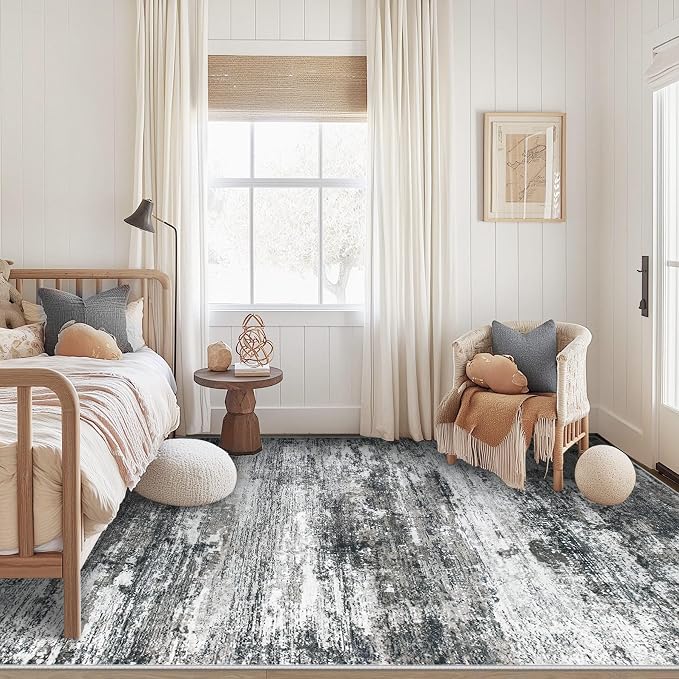 Washable Rug 6x9 Area Rugs for Living Room: Neutral Soft Rug Abstract Non Slip - Image 8