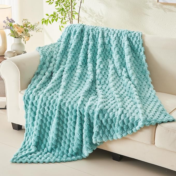 NEWCOSPLAY Super Soft Twin Blanket Sage Green Premium Silky Flannel Fleece 3D - Image 3