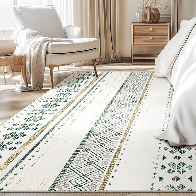 BESTSWEETIE 8x10 Area Rugs for Living Room Washable Moroccan Farmhouse Neutral - Image 8