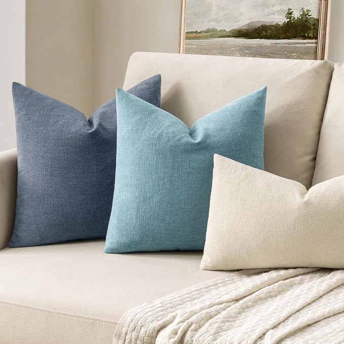 MIULEE Smoke Blue Couch Pillow Covers 22x22 Inch - Image 2