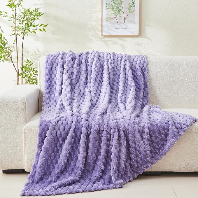 NEWCOSPLAY Super Soft Twin Blanket Lavender Premium Silky Flannel Fleece 3D - Image 7
