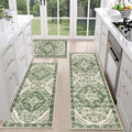 HEBE Farmhouse Kitchen Rugs Sets of 3 Non Slip Washable Boho Kitchen Rugs and by HEBE