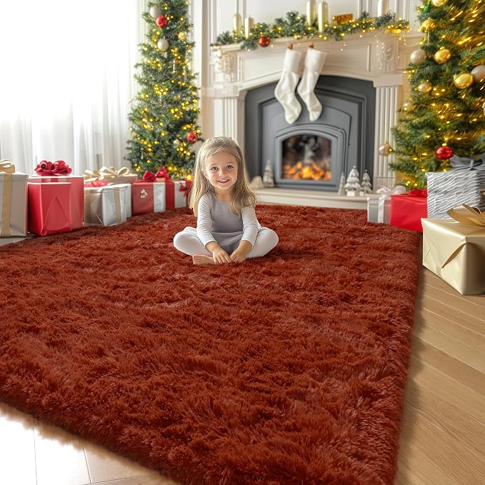 Amdrebio Terracotta Rust Large Area Rug 8x10 - Image 8