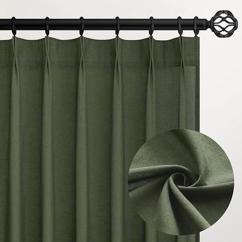 102 Inch Long Curtains Pinch Pleat Linen Curtains by Topfinel