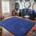 Blue Fluffy Rug Shaggy Area Rug, 6x9 Area Rugs by Yongyangjuxi
