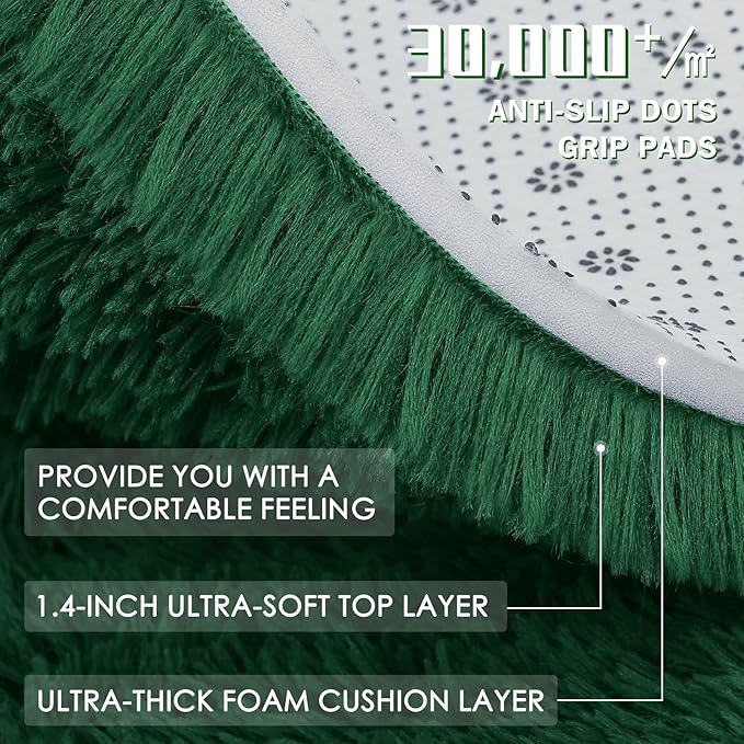 OLANLY 3x5 Machine Washable Small Bedside Rug, Soft Fluffy Shaggy Rugs - Image 7