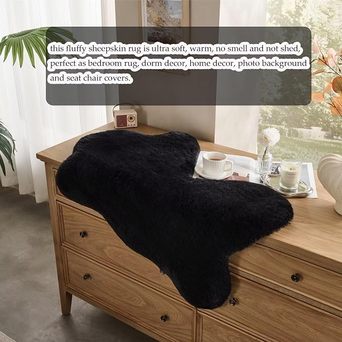 1700GSM Fuzzy Faux Sheepskin Fur Area Rug, Extra Soft Faux Fur Mat, Fluffy - Image 5
