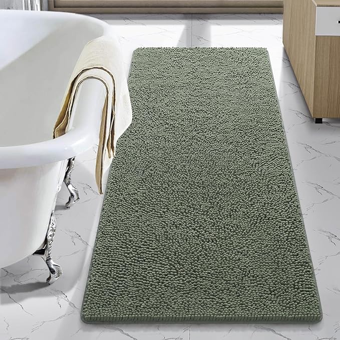 LOCHAS Luxury Bathroom Rug Shaggy Bath Mat 24 x 54 Inch, Washable Non Slip Bath by LOCHAS