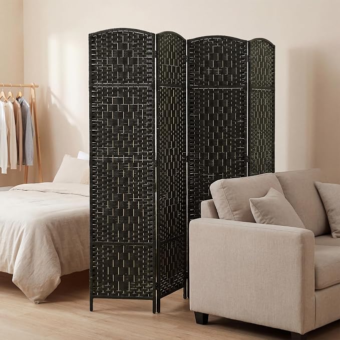HOMCOM Room Divider 4 Panel, 6FT Tall Folding Privacy Screen, Freestanding - Image 6