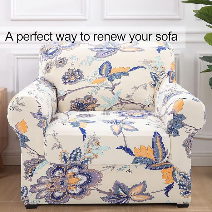 hyha Couch Covers, Chair/Sofa Covers, Floral Pattern, 2 Pieces, Armchair - Image 8