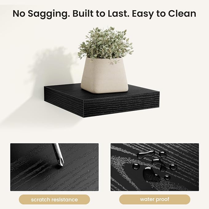 Fun Memories Floating Shelves for Wall, Rustic Wood Wall Mounted Shelves for - Image 4
