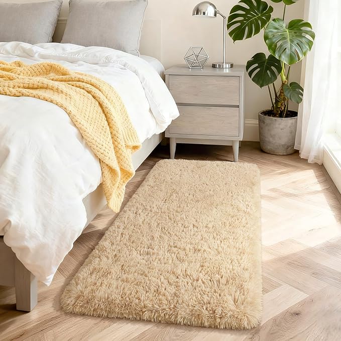 Merelax Fluffy Rug Shaggy Area Rug, Small Kids Bedside Rug, Soft Non-Slip by Merelax
