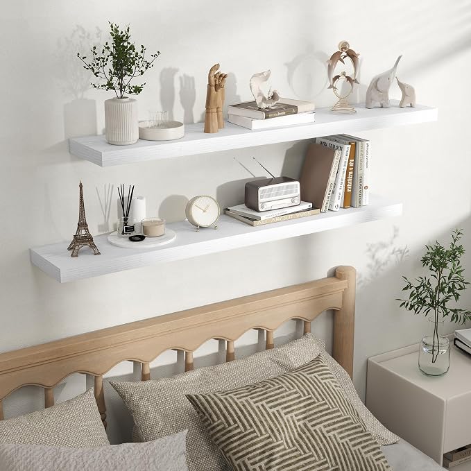Fun Memories Rustic Floating Wall Shelves, Wall Mounted Wood Storage & Display - Image 5