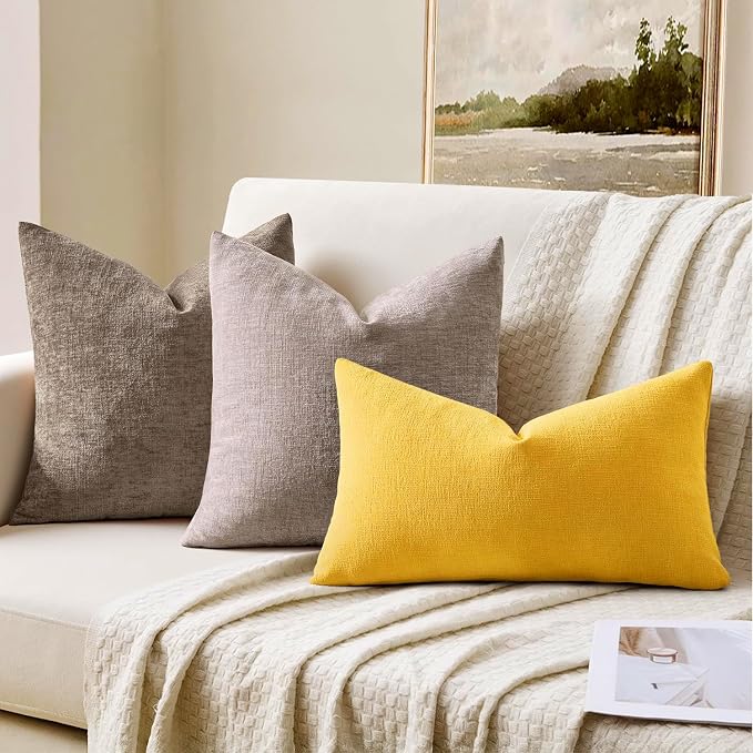 MIULEE Yellow Couch Pillow Covers 12x20 Inch - Image 3