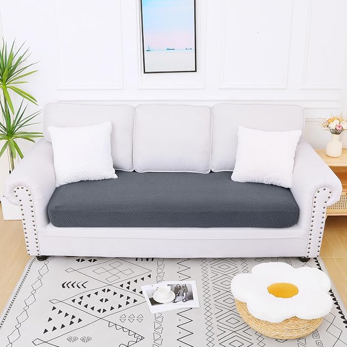 Smiry Waterproof Couch Cushion Covers, Stretch Jacquard Thick Sofa Cushion - Image 5
