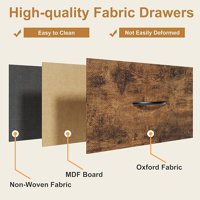 AFLUI Triple Bookshelf with 3 Fabric Drawers, 4-Tier Book Shelf and 10 Display - Image 5