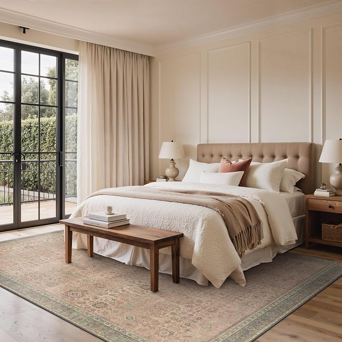 GENIMO 8x10 Area Rugs for Living Room, Machine Washable Non Slip Vintage Rugs - Image 5