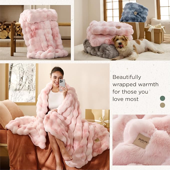 Bedsure GentleSoft Fluffy Fuzzy Twin Blanket, Soft Cozy Fleece Faux Fur Blanket - Image 5