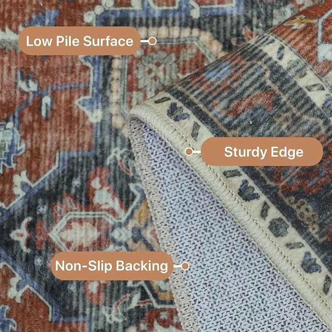 GENIMO 2x10 Runner Rugs for Hallway, Machine Washable Non Slip Vintage Rugs - Image 5