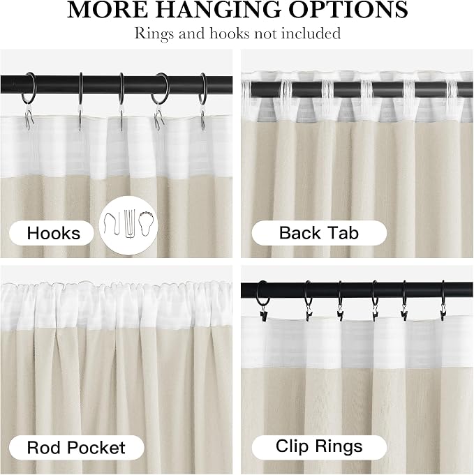 NICETOWN Ivory White Velvet Curtains 108" Length - Image 6