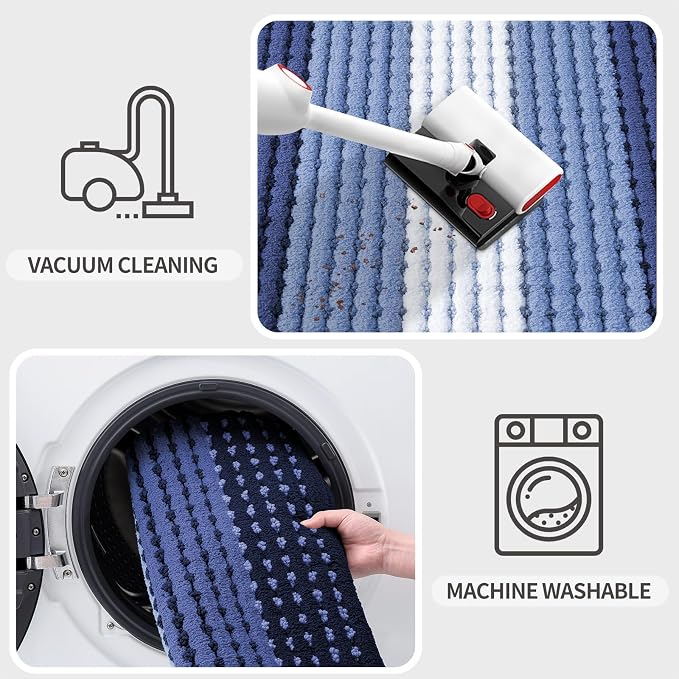 Kitinjoy Indoor Outdoor Door Mat, 48x30 Non-Slip Absorbent Dirt Trapper - Image 5