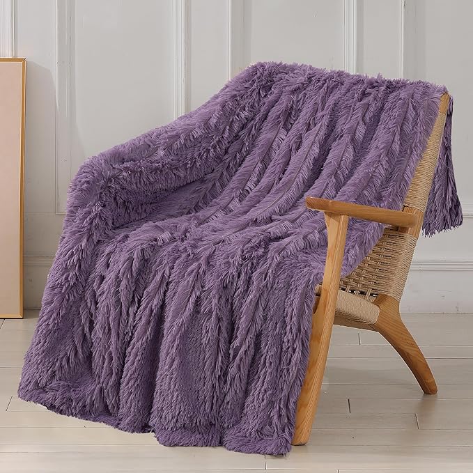 Tuddrom Decorative Extra Soft Faux Fur Blanket Queen Size 80"x90", Solid by Tuddrom