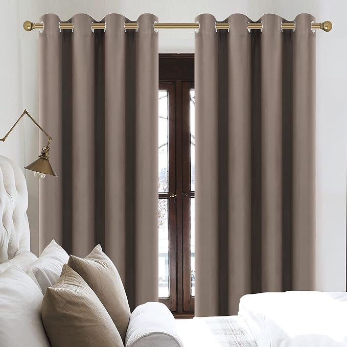 Diraysid Cappuccino Grommet Blackout Curtains - Image 5