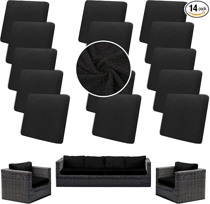 Outdoor Cushion Covers Set, Replacement by SUKAIKEQA