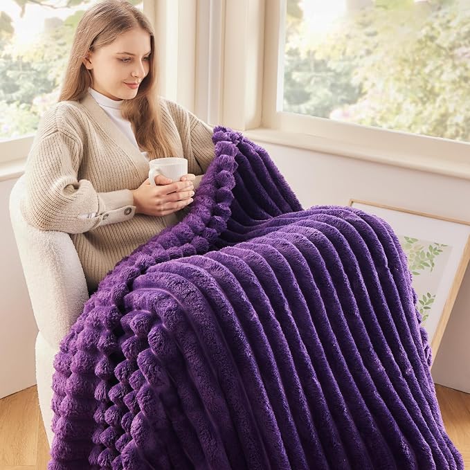 NEWCOSPLAY Super Soft Throw Blanket Purple Premium Silky Flannel Fleece 3D - Image 2