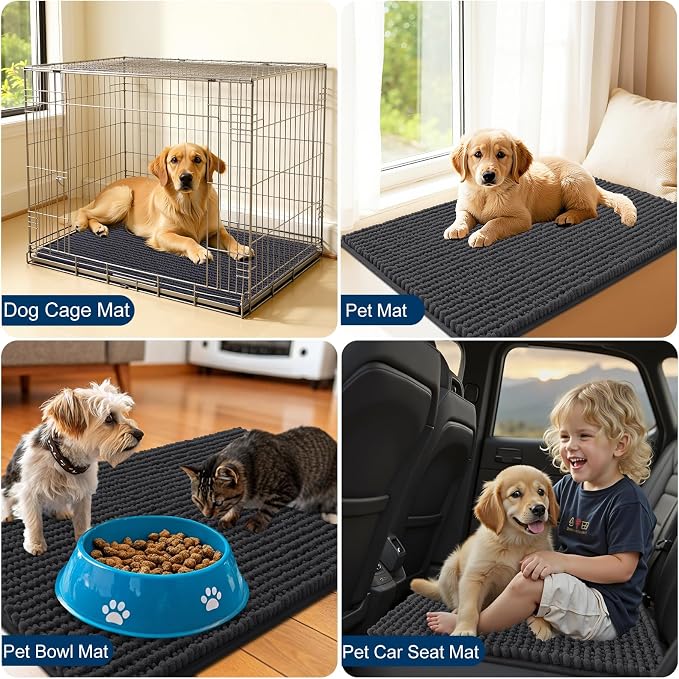 OLANLY Dog Door Mat for Muddy Paws 30x20, Ultra Absorbent Chenille Mud Doormat - Image 7