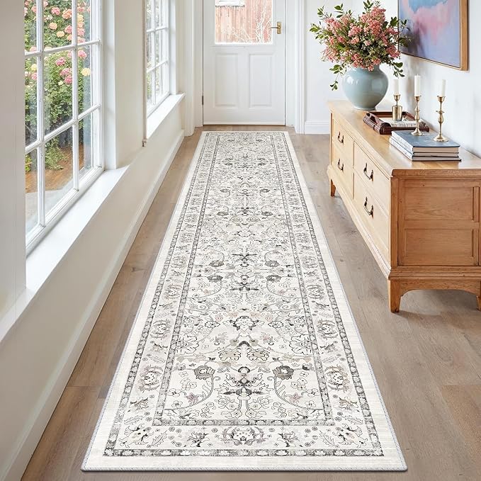LOKHOM Washable Runner Rug, 2x10 Non-Slip Vintage Farmhouse Hallway Runner Rug - Image 3
