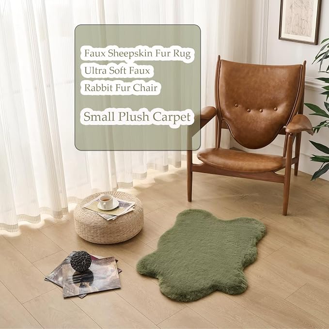 1700GSM Fuzzy Faux Sheepskin Fur Area Rug, Extra Soft Faux Fur Mat, Fluffy - Image 5