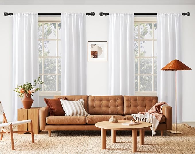 KAMANINA 2 Pack Curtain Rods for Windows 48 to 84 Inch, 7/8 Inch Single - Image 3