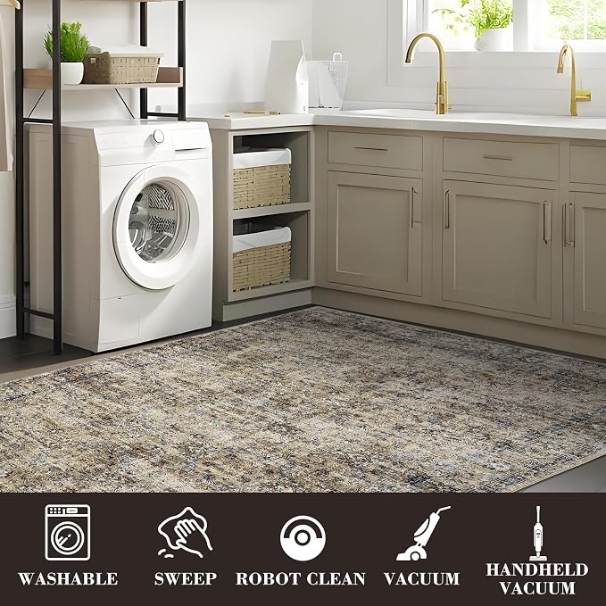 GarveeHome Vintage Rug 5x7 Floral Print Area Rug - Image 7
