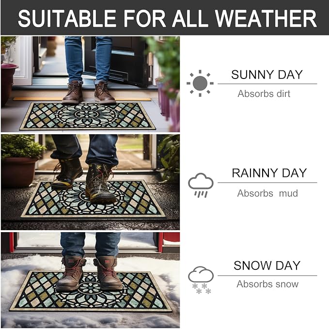 CHICHIC Welcome Door Mat 17x 30 Inch Front Doormat Outdoors - Image 6