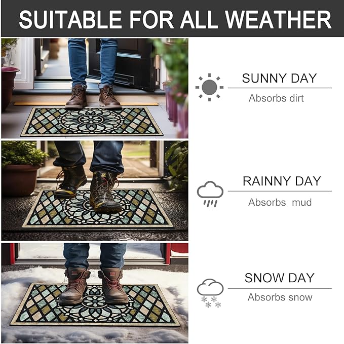 CHICHIC Welcome Door Mat 24 x 36 Inch Front Doormat Outdoors - Image 6