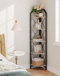 CHOEZON 5-Tier Corner Shelf, Industrial Corner Bookshelf, 59.4" Corner Storage by Choezon