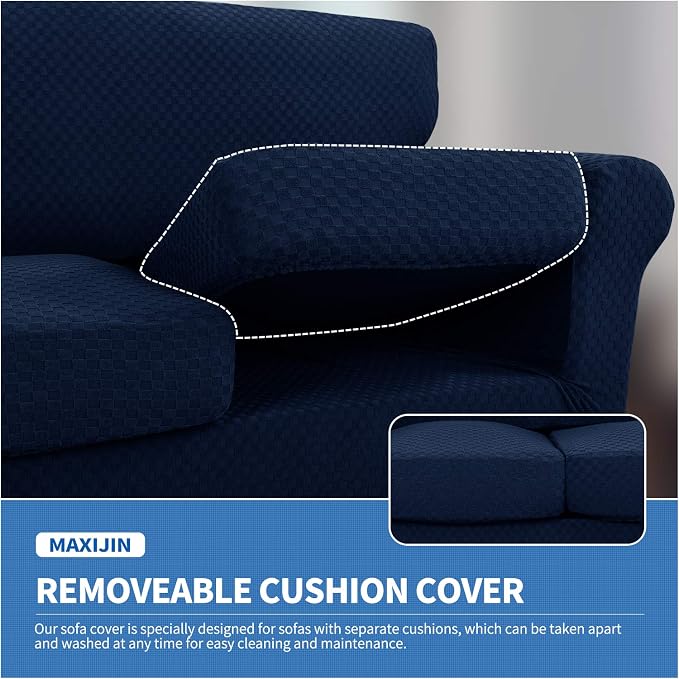 MAXIJIN 4 Piece Jacquard Extra Large Couch Covers - Image 4